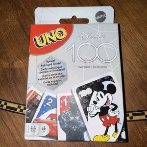 New Mattel UNO Disney 100 Card Game w/ Special Edition Mystery Foil